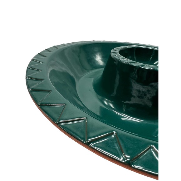 Vintage Green Interior Glaze 1993 Fiesta Platter Chip and Dip in Original Box - Picture 2 of 3